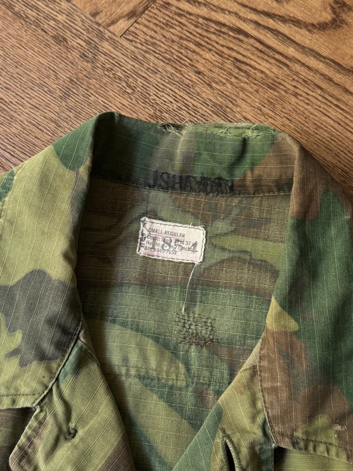 [S]60's 오리지널 USMC 미 해병대 카모 정글 퍼티그 자켓 상품이미지2