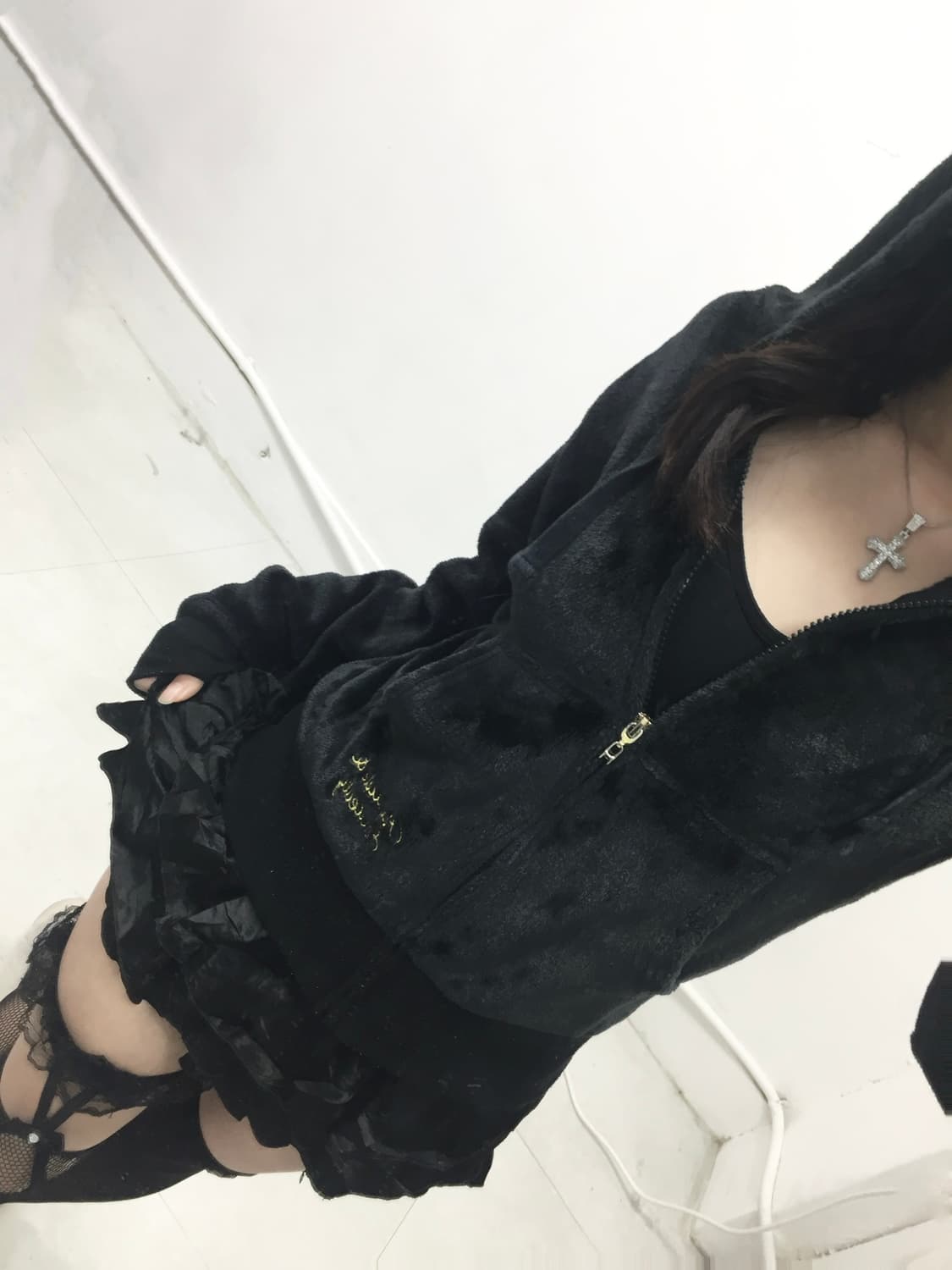 [C.O.B] 오네갸루 폭닥 골드 레터링 후드집업 상품이미지2