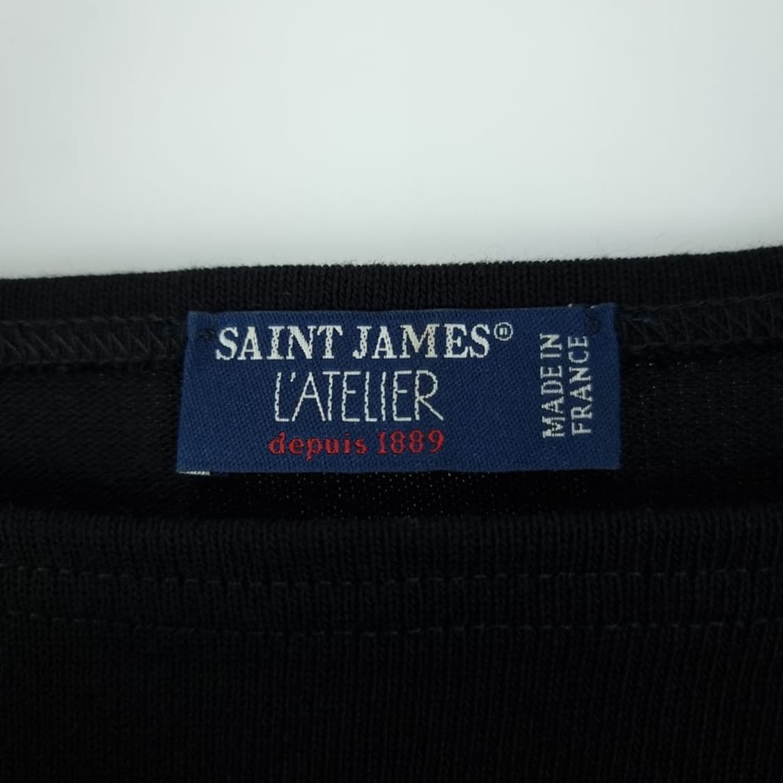 [세인트제임스] 루즈핏 보트넥 롱슬리브 긴팔티 블랙 M19683 상품이미지7