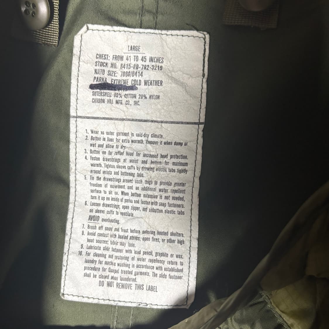 오리지널 m65 피시테일 파카 L사이즈 상품이미지6