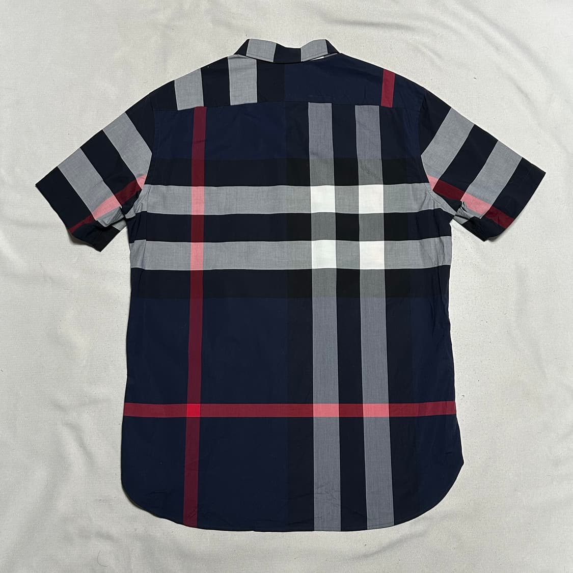 XL 버버리 네이비 체크 반팔 셔츠 상품이미지3