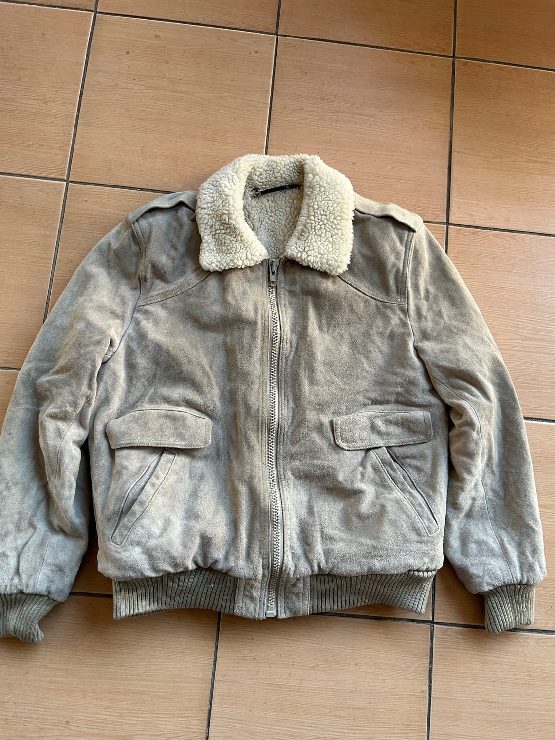 빈티지 소가죽 스웨이드 봄버자켓 상품이미지1