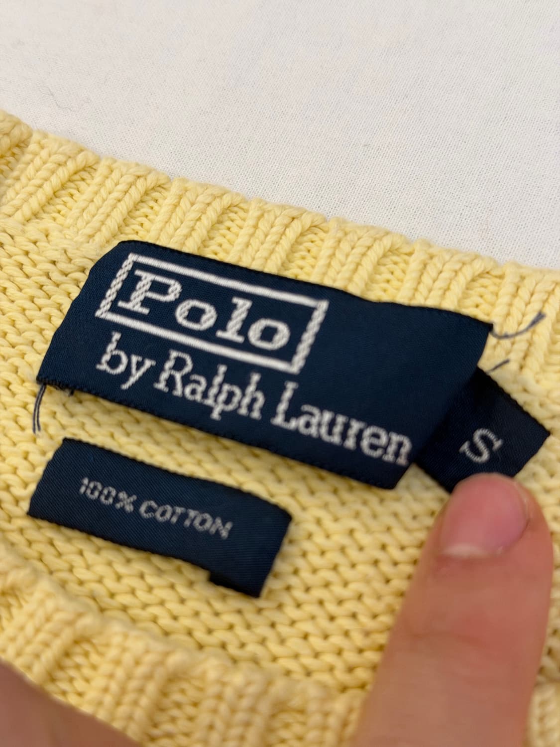 폴로 랄프로렌 코튼 니트 옐로우 상품이미지3