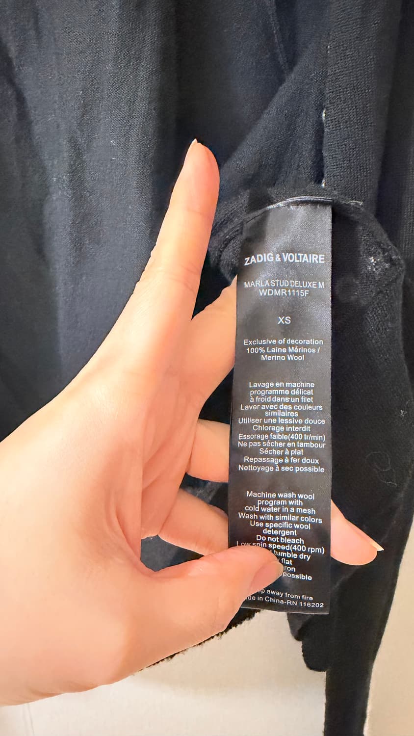 자딕앤볼테르 Zadig&Voltaire 메리노울 100% 스터드 크롭 가 상품이미지7