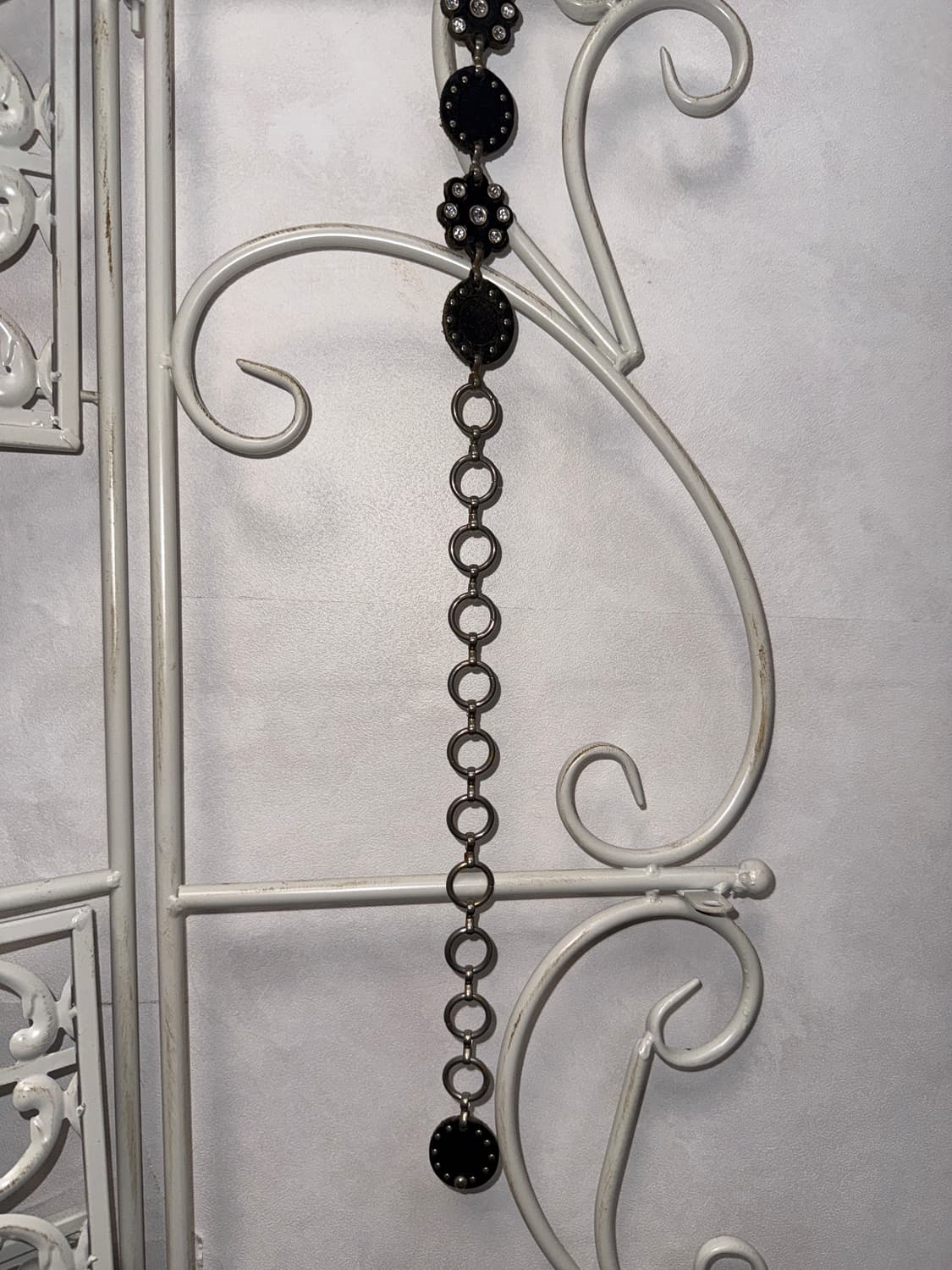 Black oriental flower cubic chain belt 상품이미지7