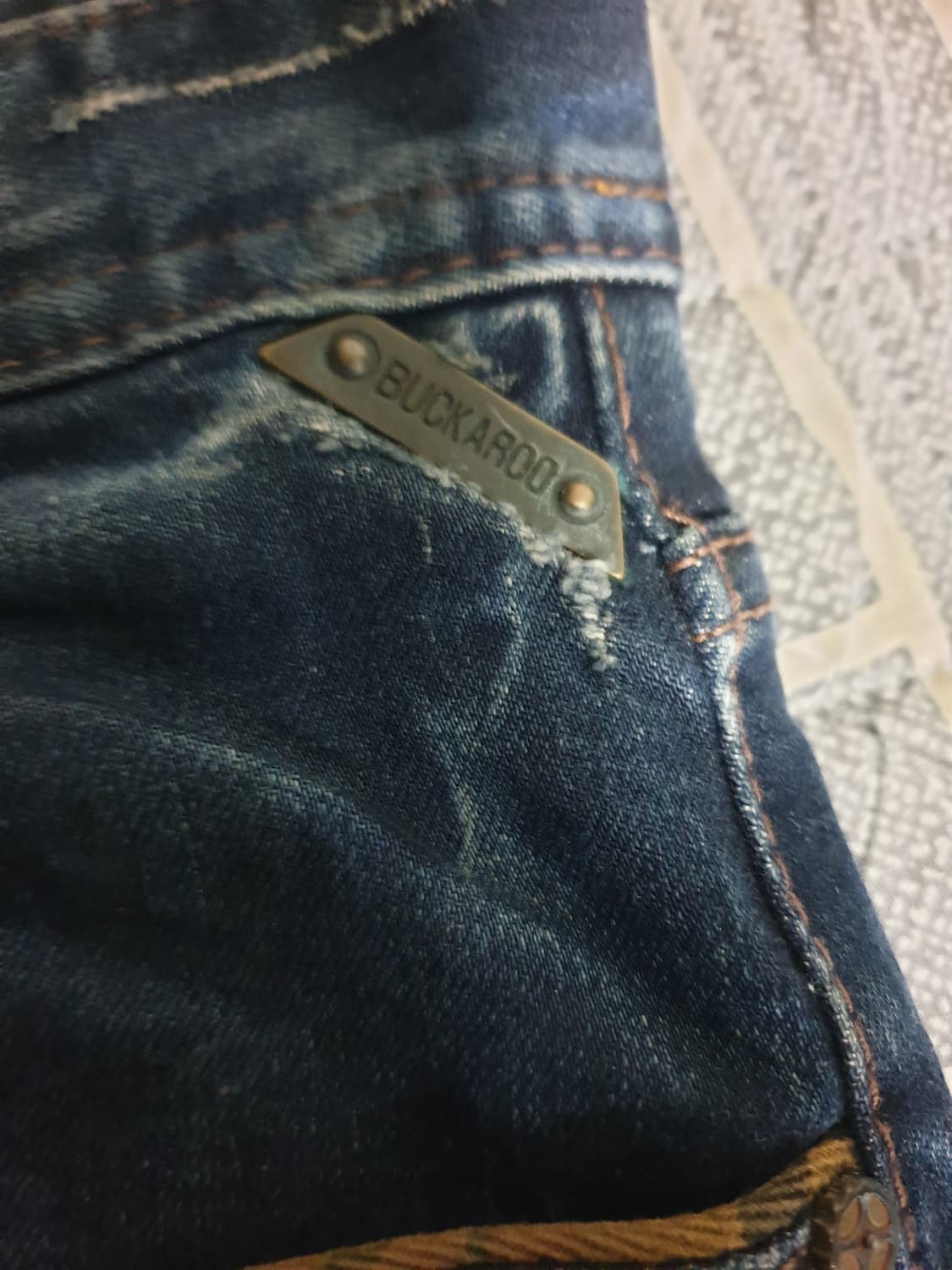버커루 스판 빈티지워싱 디스트로이드 라이더 데님팬츠 (34) 상품이미지4