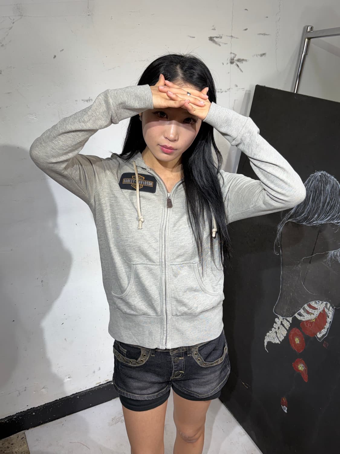 할리데이비슨 빅로고 후드 집업 XS 상품이미지1