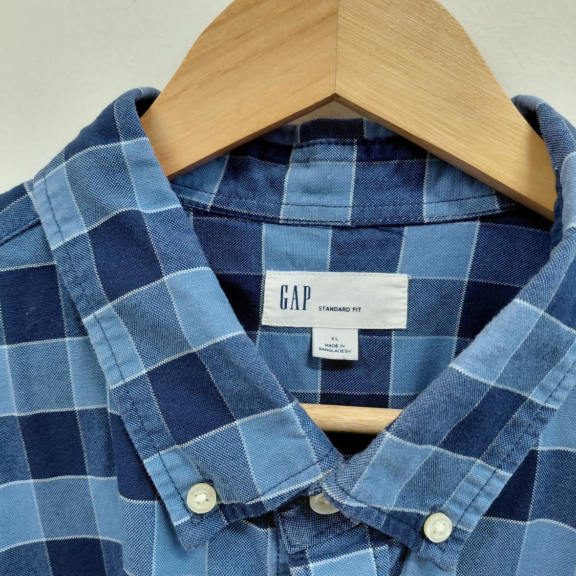 GAP 갭 블루 체크 스탠다드핏 셔츠 XL 상품이미지3
