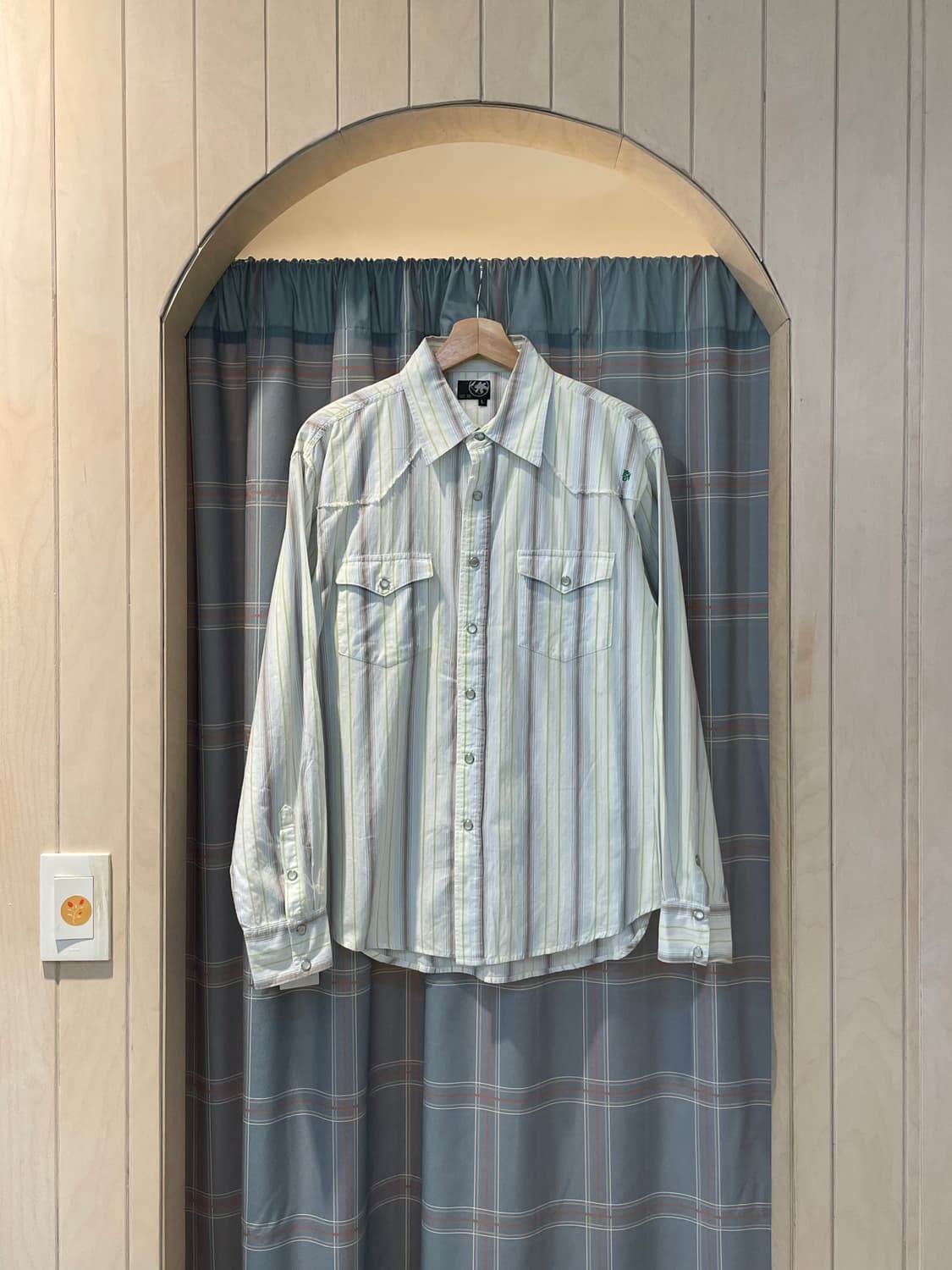 일본빈티지 스트라이프 웨스턴셔츠 상품이미지1