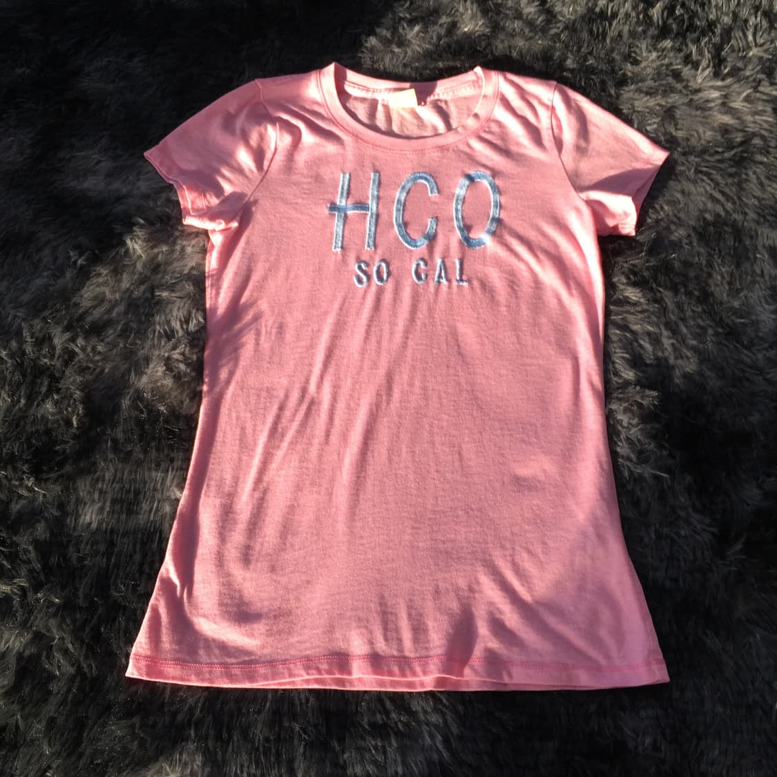 투티/0222 홀리스터 y2k 반팔 연핑크 러블리 자수 로고 상품이미지2