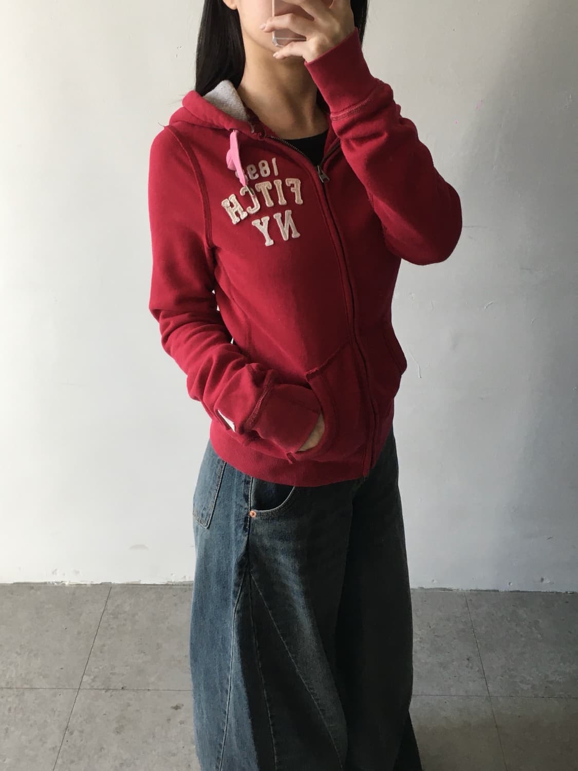 아베크롬비 로고 후드집업 상품이미지2