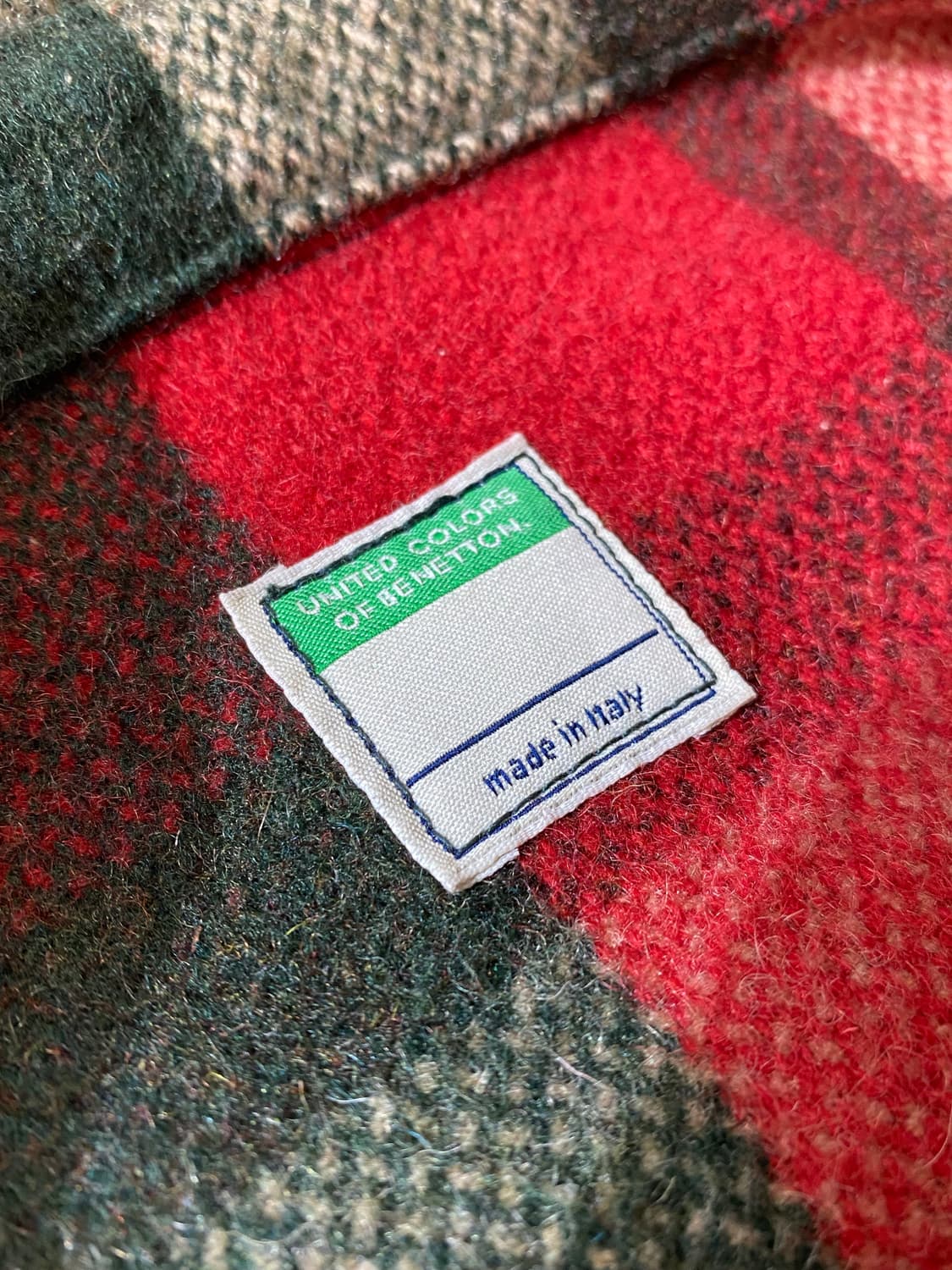 [M] 90s Benetton 베네통 이태리 메이드 울 체크 셔츠자켓 상품이미지7