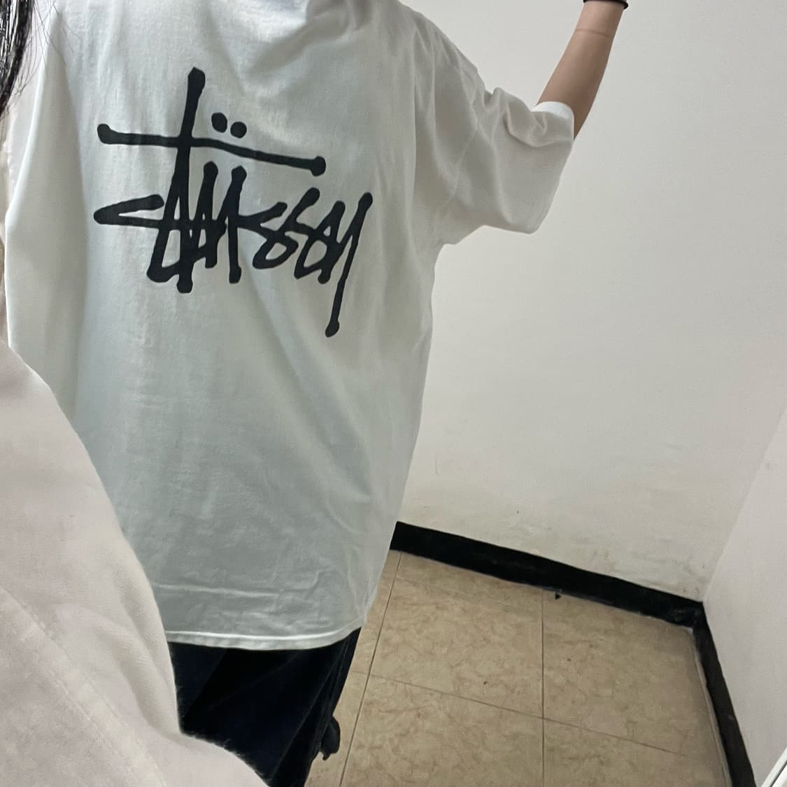 Stussy stock logo white t-shirt 상품이미지3