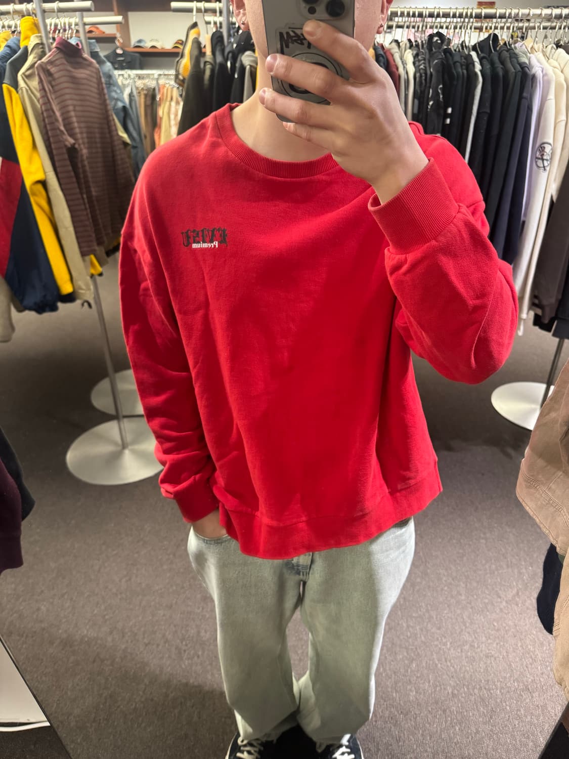 EVISU 에비수 레드 맨투맨 상품이미지1