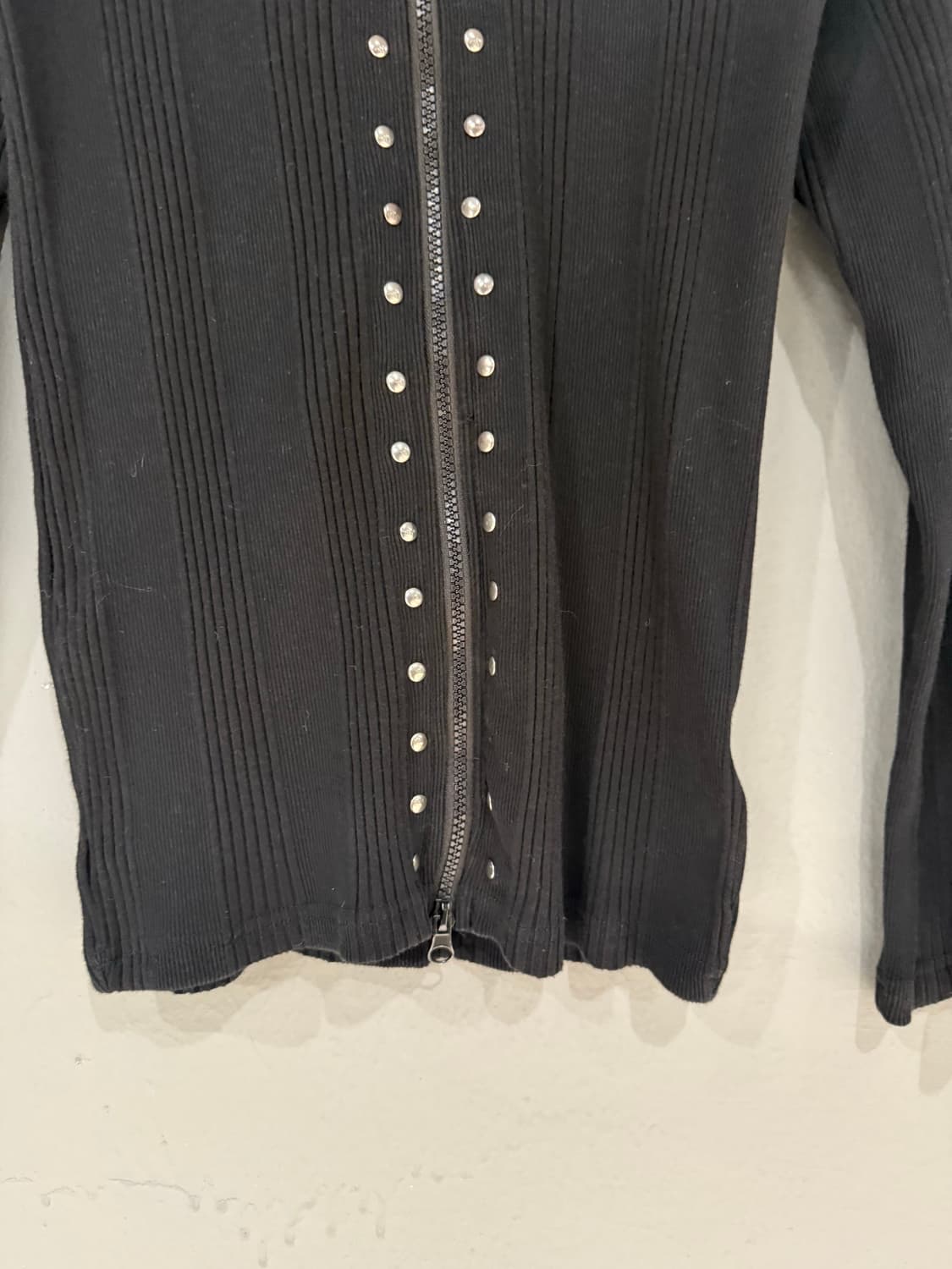 stud detail ribbed 2-way zip-up 상품이미지6