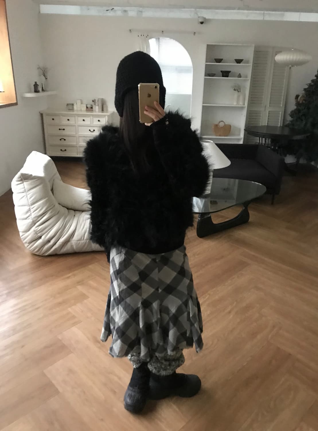 vintage black fur jacket 상품이미지2
