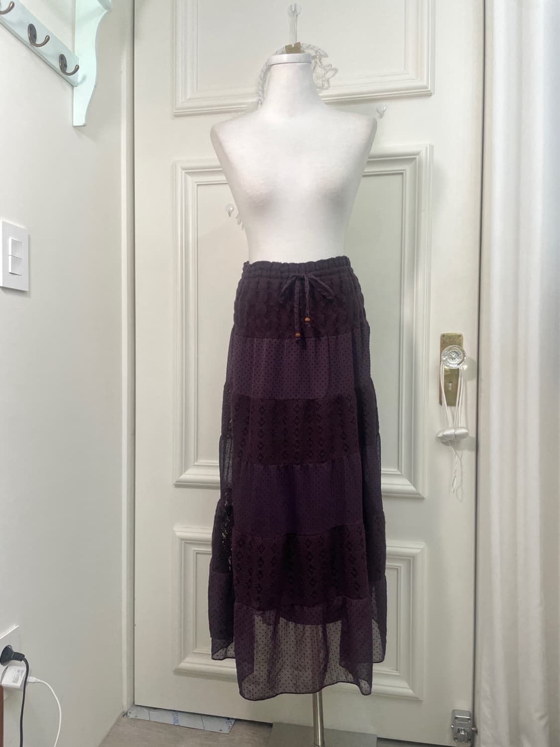 purple lace dot bow banding opc&skirt 상품이미지6