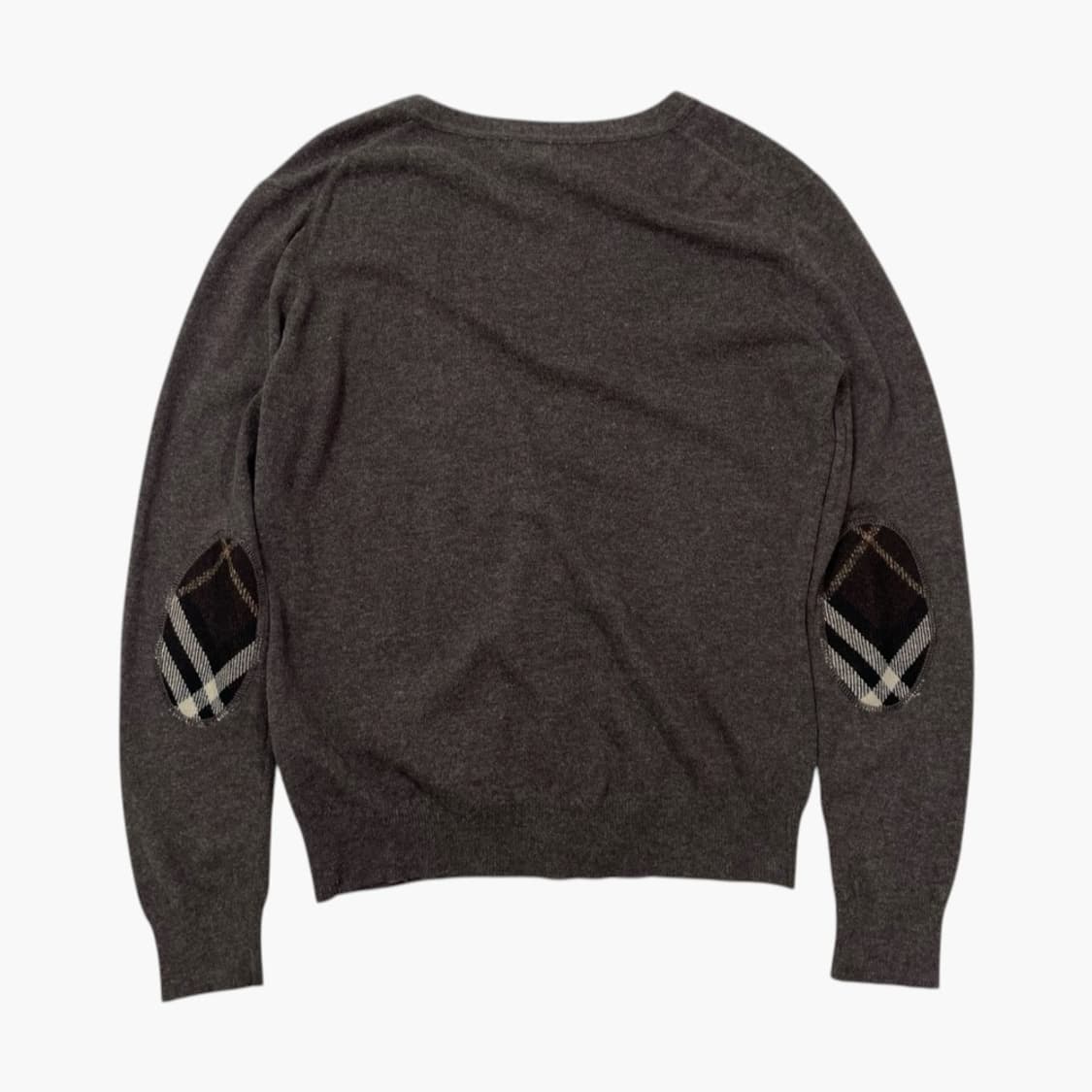버버리 Burberry 브라운 캐시미어 혼방 엘보패치 브이넥 가디건 L 상품이미지8