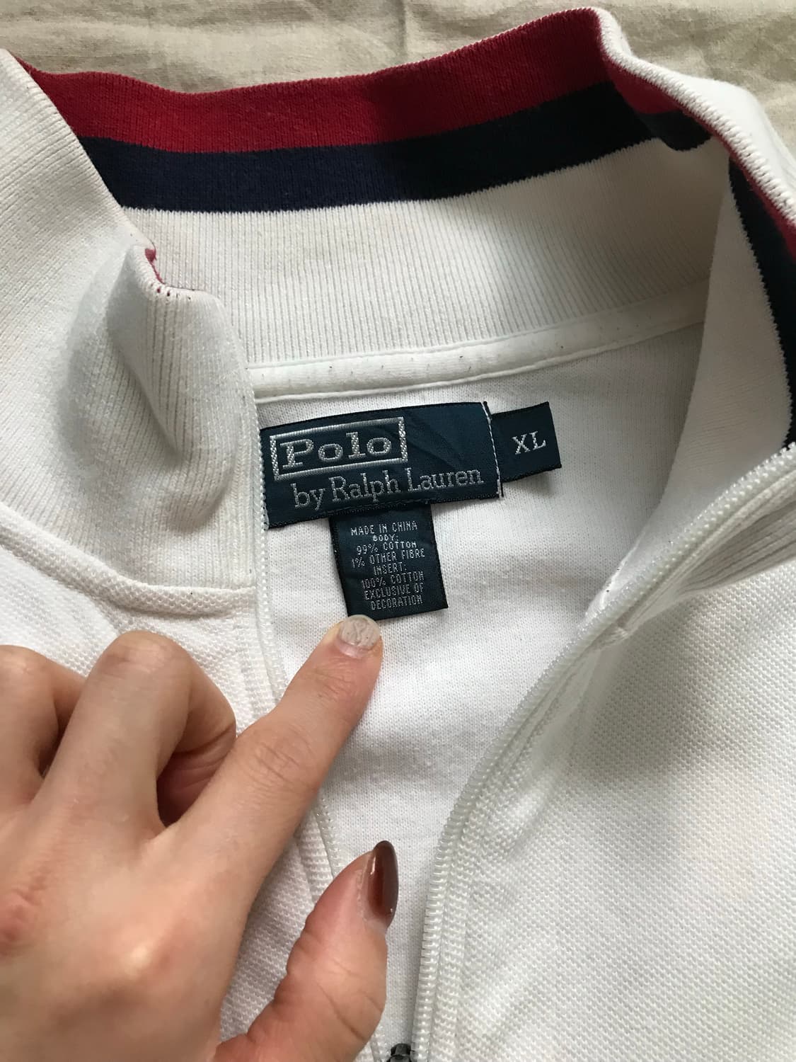 폴로 랄프로렌 빅 포니 로고 화이트 집업 상품이미지7