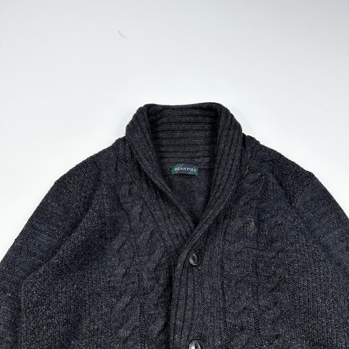 빈폴 클래식 숄카라 니트 가디건 챠콜 그레이 M 상품이미지2