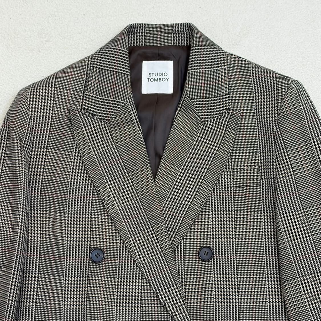 STUDIO TOMBOY 체크 더블 브레스티드 블레이저 90 상품이미지3