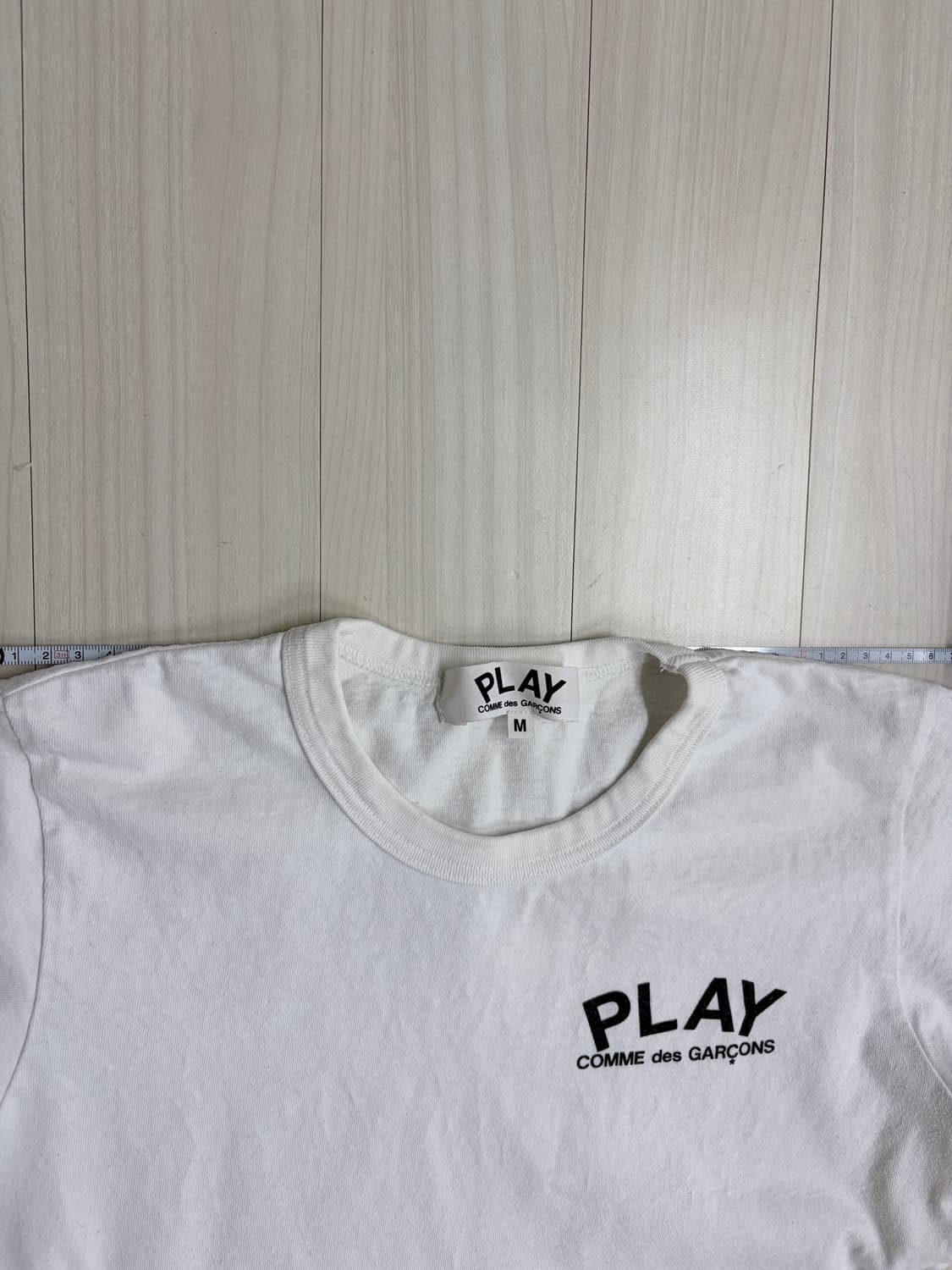 꼼데가르송 PLAY 흰색 반팔 티셔츠 상품이미지3