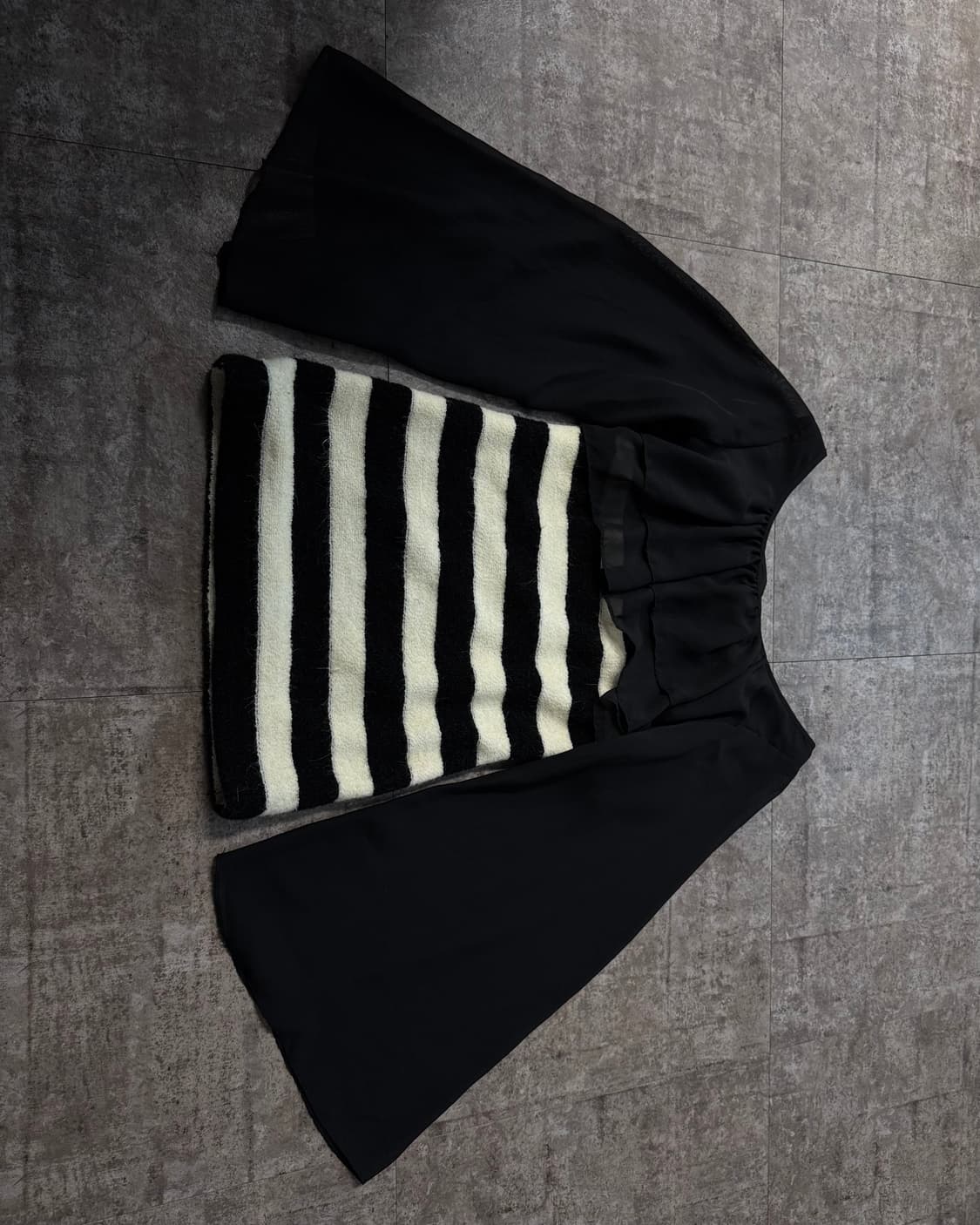 시폰 슬리브 스트라이프 패턴 니트 탑 상품이미지8