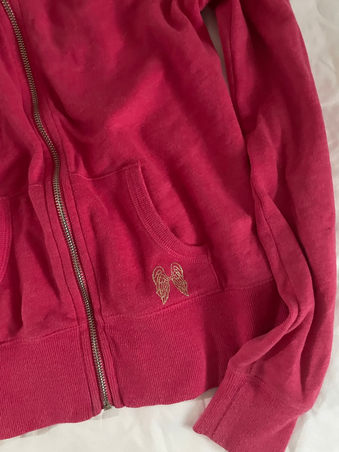 빈티지 빅토리아시크릿 핫핑크 하이틴 날개 갸루 후드집업 상품이미지3