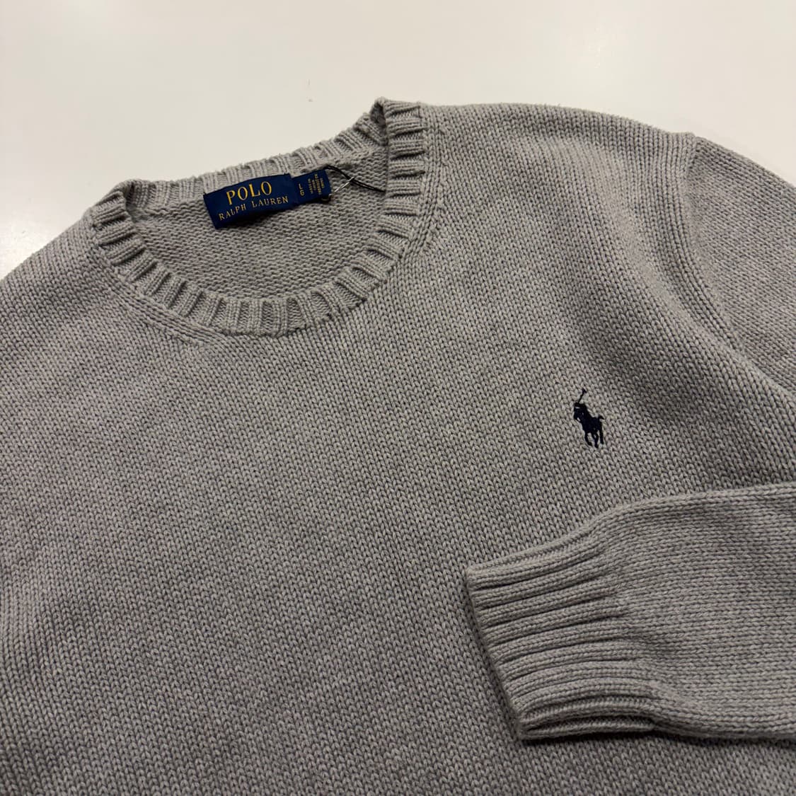 [L] 폴로 랄프로렌 코튼 니트 스웨터 그레이 B787 상품이미지3