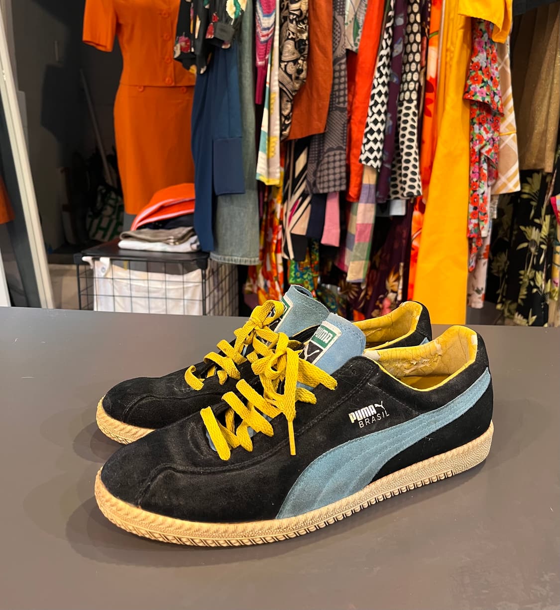 푸마 브라질 스웨이드 스니커즈 블랙/블루 (290mm, 2006년) 상품이미지1