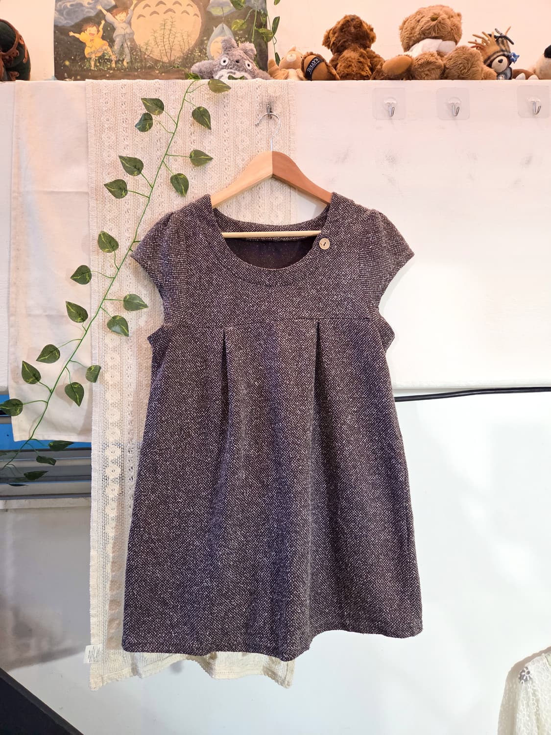 초코브라운 반팔 니트 탑 상품이미지1