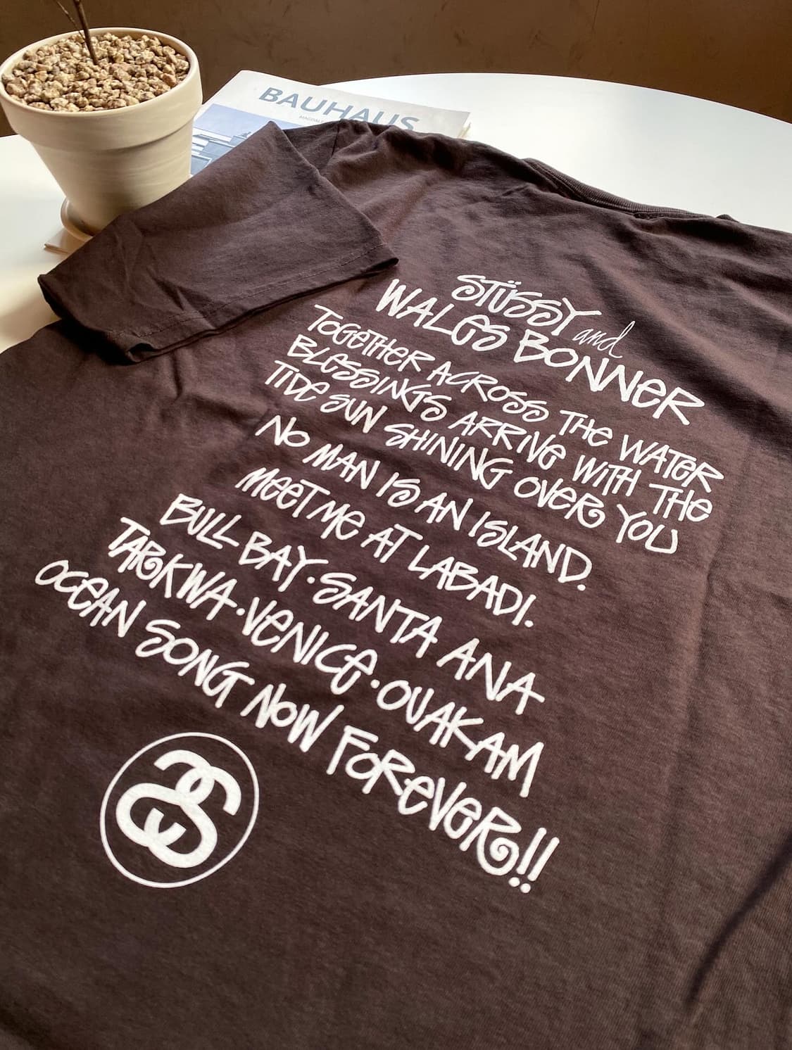 [S,M] 스투시 x 웨일즈 보너 오션 송 티셔츠 브라운 상품이미지6