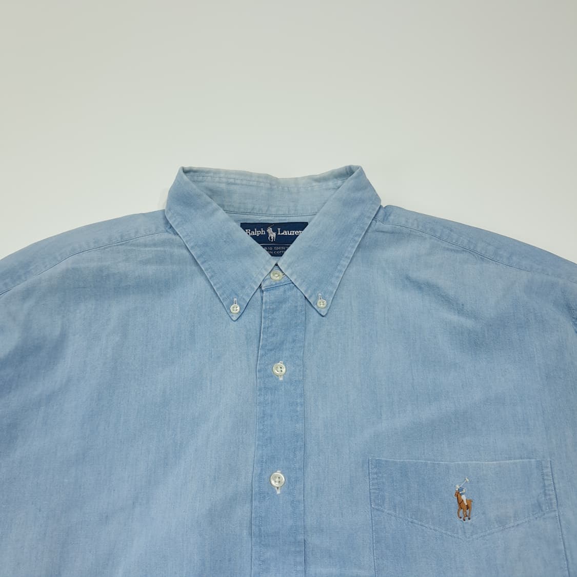 CL944 XL 폴로 90s 빅셔츠 멀티포니 샴브레이 셔츠 상품이미지2