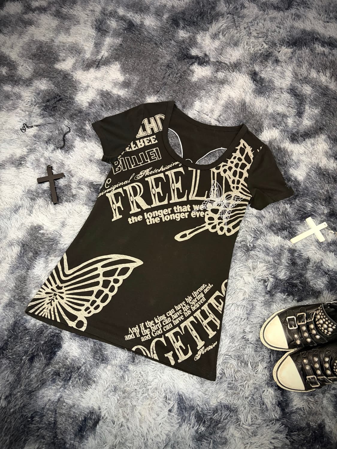 PUNK butterfly web detail short sleeve 상품이미지10