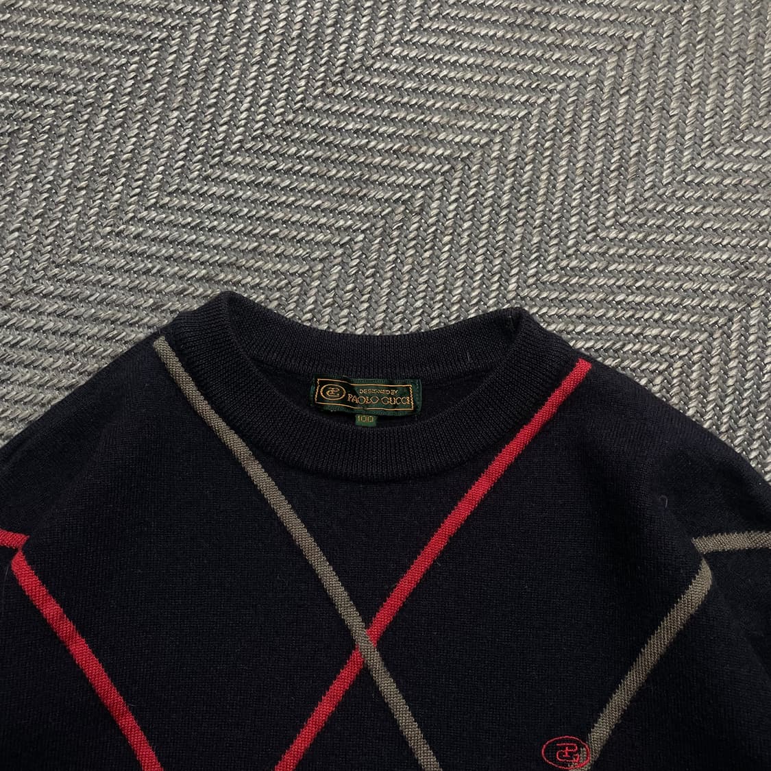 Paolo Gucci 아카이브 아가일 패턴 크롭 니트o 5780 상품이미지4