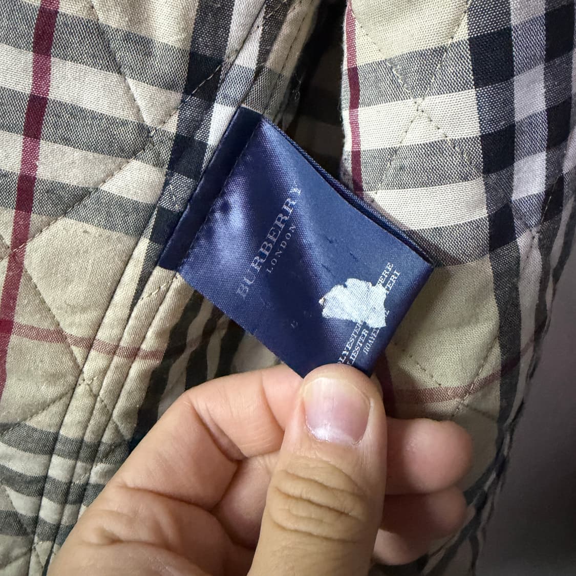 버버리 퀄팅후드 자켓 네이비 (44) 상품이미지5