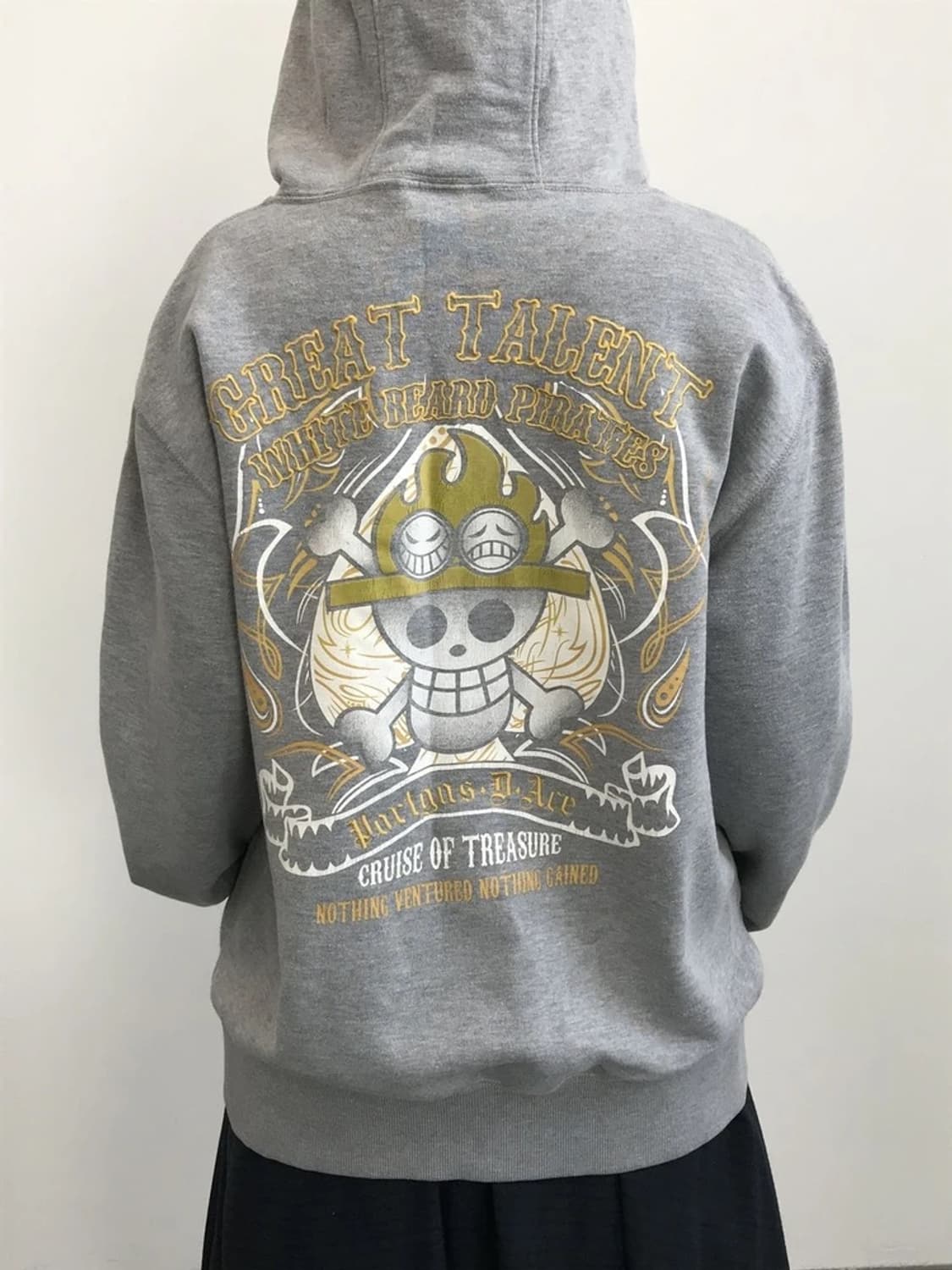 One Piece Skull Graphic Zip Hoodie 상품이미지4