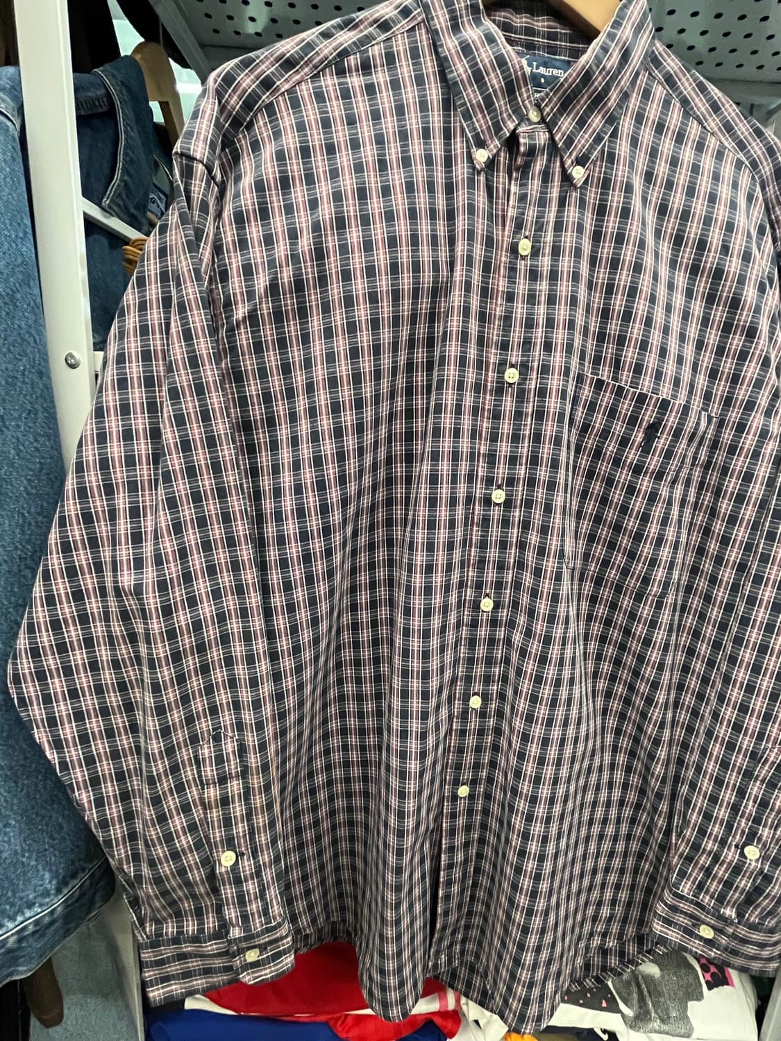 90s 폴로 랄프로렌  빅셔츠 체크남방 상품이미지3