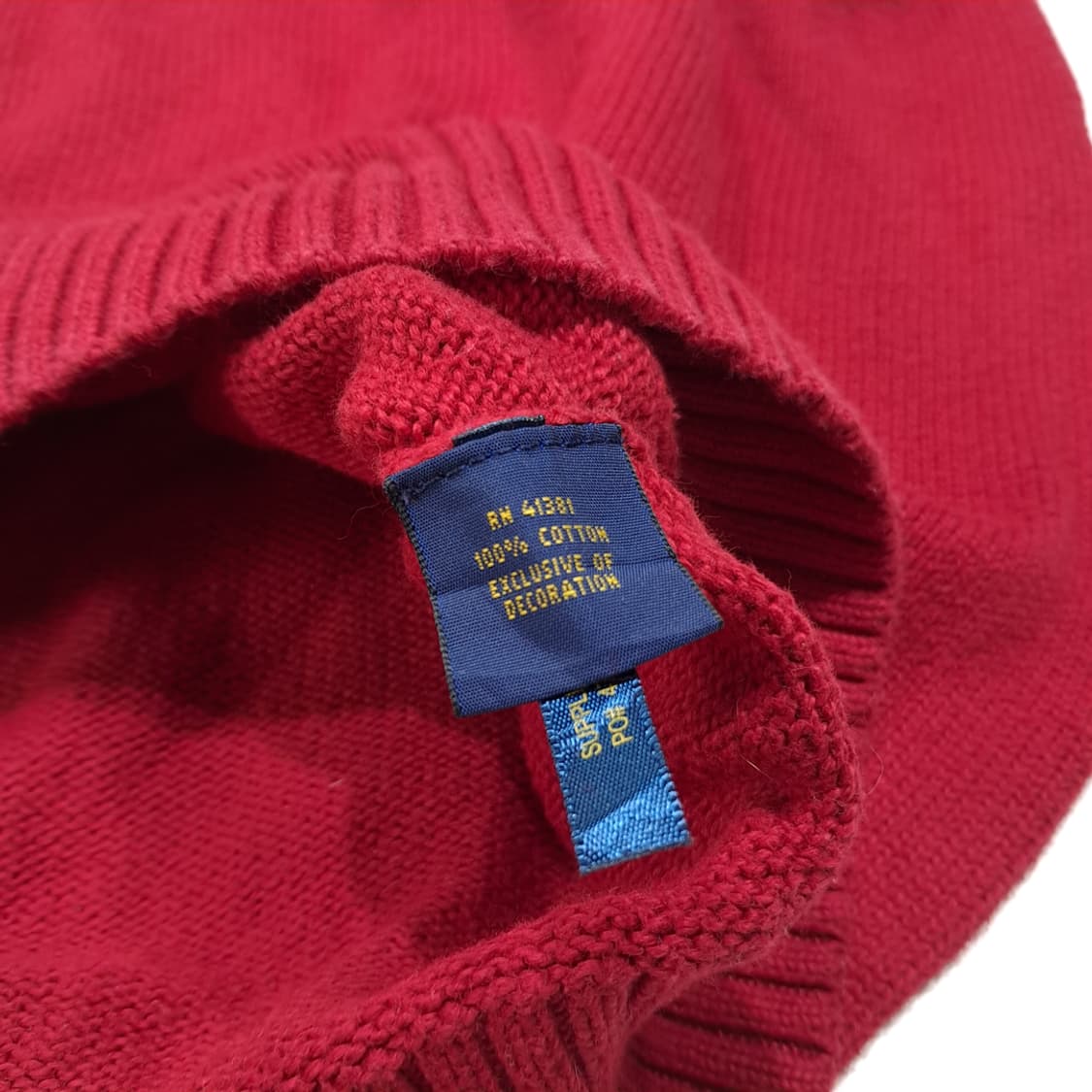 CL008 L 폴로 랄프로렌 코튼 하프집업 니트 - 시그니처 레드 상품이미지5
