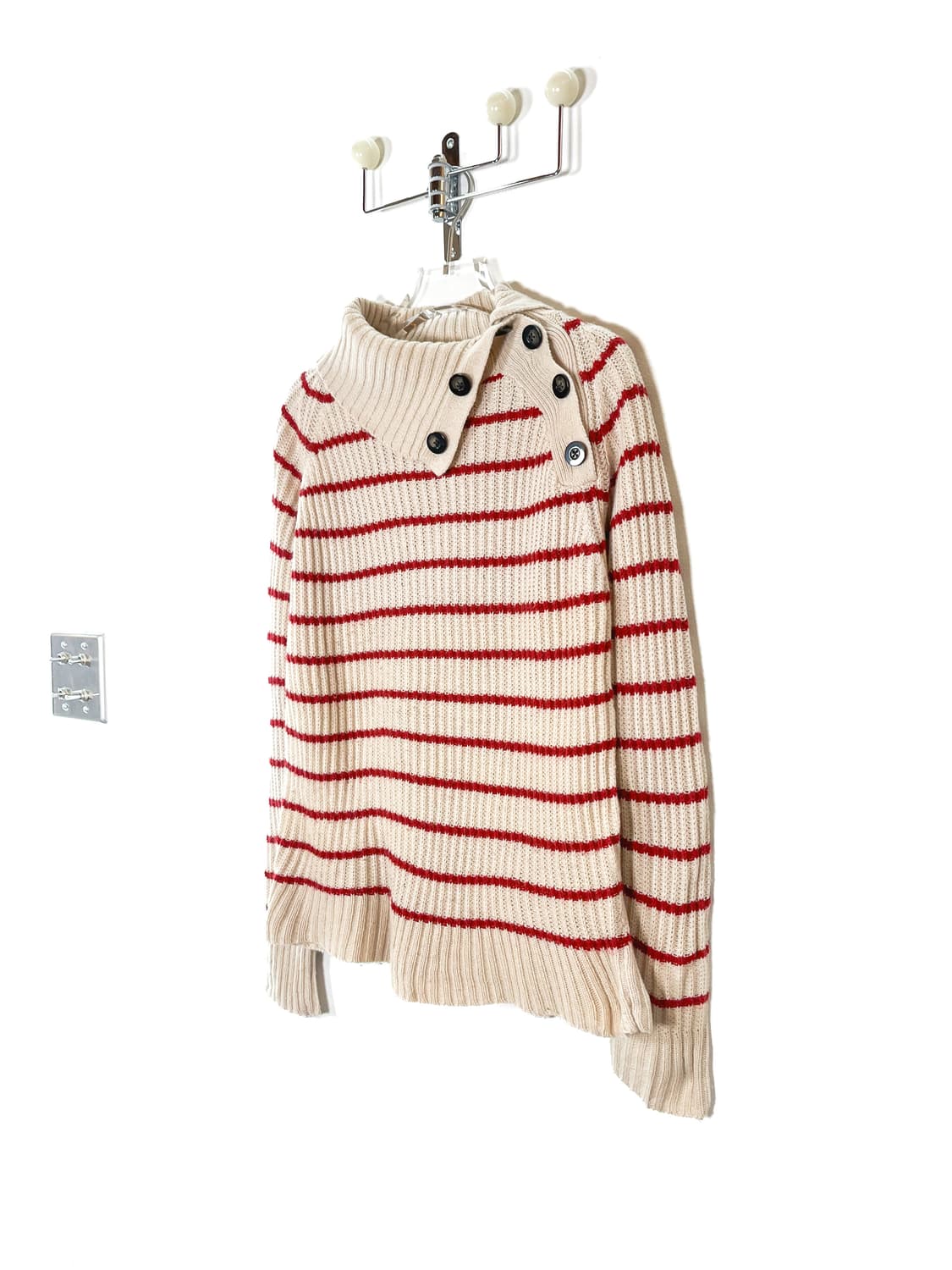 빈티지 스트라이프 세인트 버튼 울 스웨터 상품이미지4