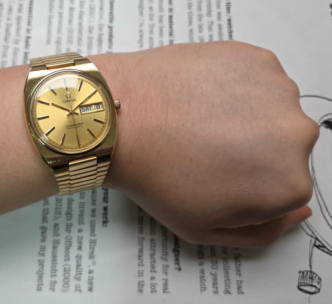 레어] 빈티지 오메가 씨마스터 고구마 데이데이트 올금장 뻐뻐시 브레이슬릿 상품이미지9