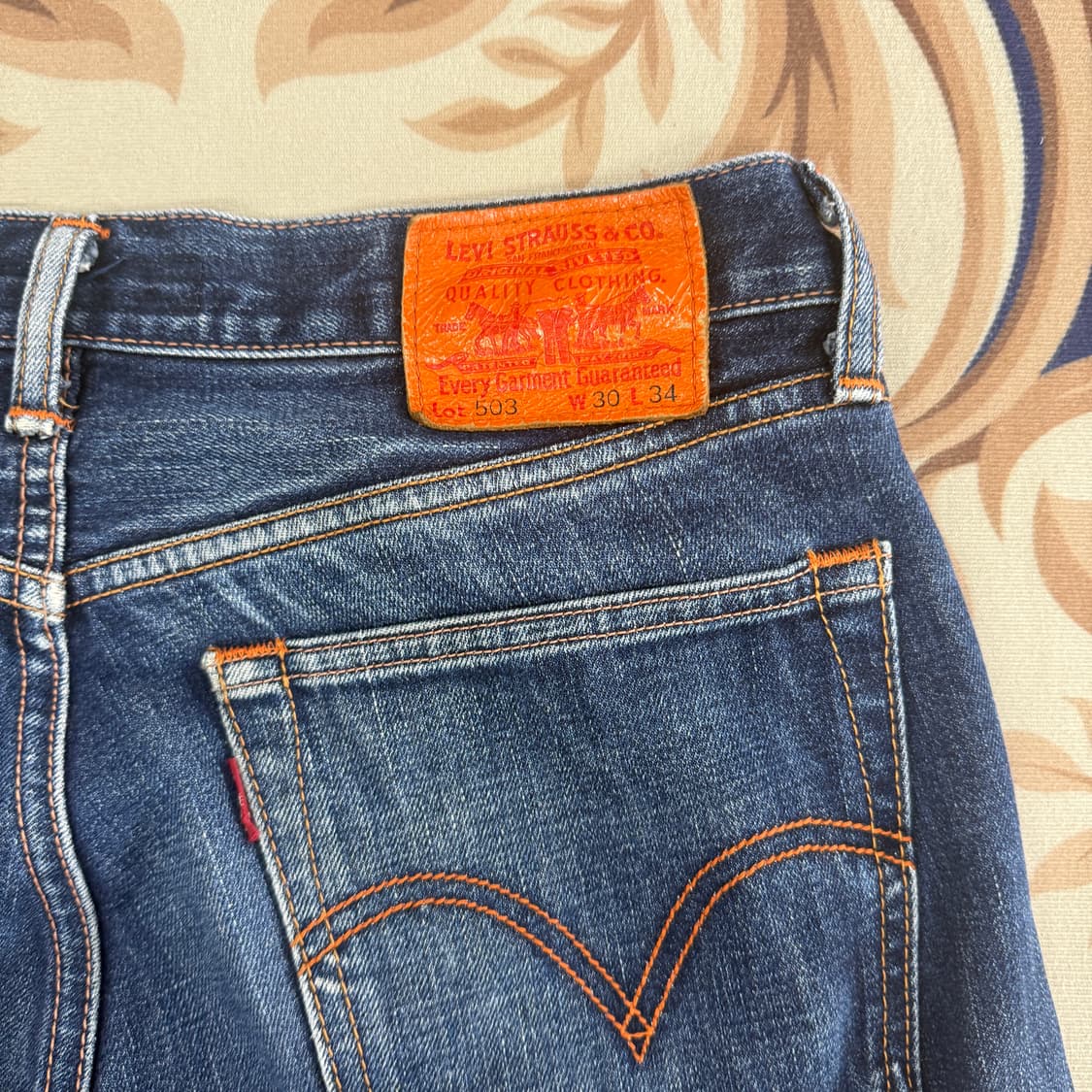 (30)JPN 00s 리바이스 Levis 503 오렌지 스티치 데님팬츠 상품이미지2