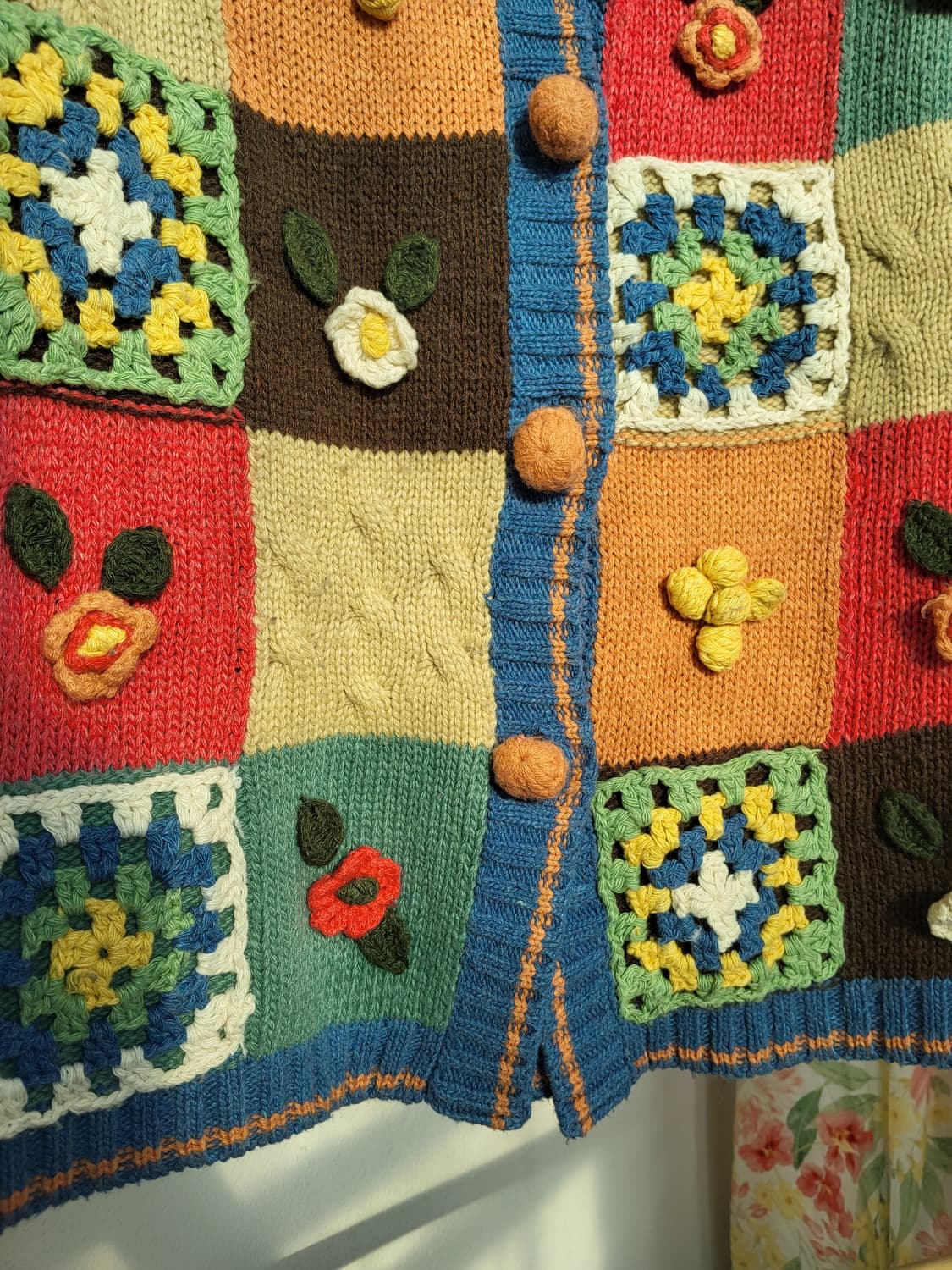 플라워 패치워크 폼폼 가디건 상품이미지6