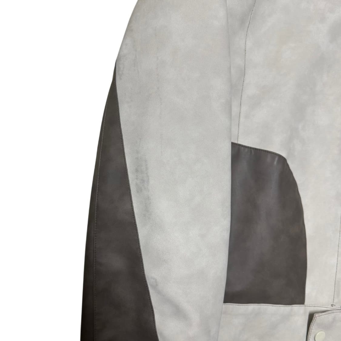 베이지 크롭 트레져 레이싱 레더자켓 상품이미지3