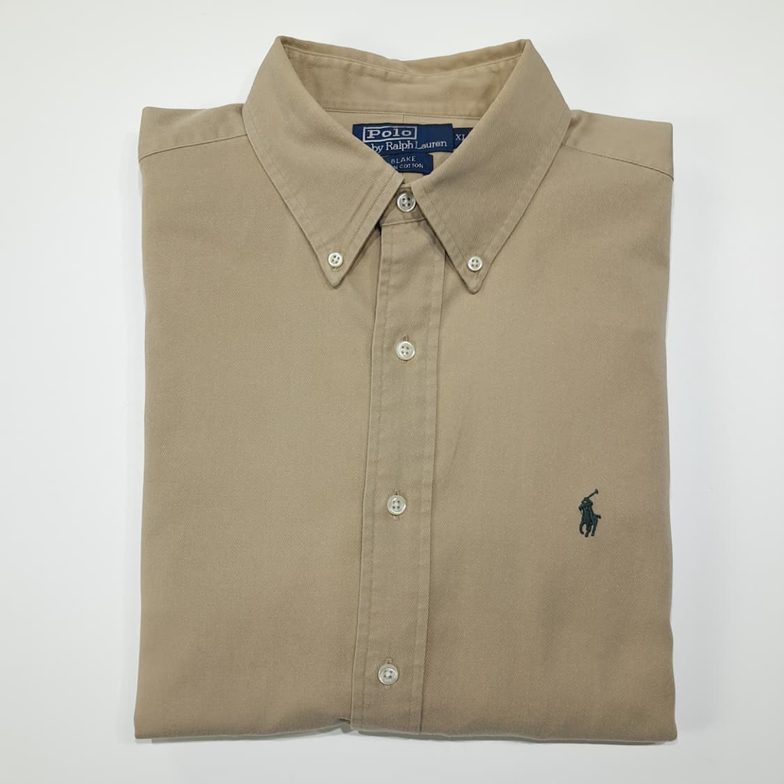 CL405 XL 폴로 90s 코튼 버튼다운 베이지 셔츠 남방 상품이미지7