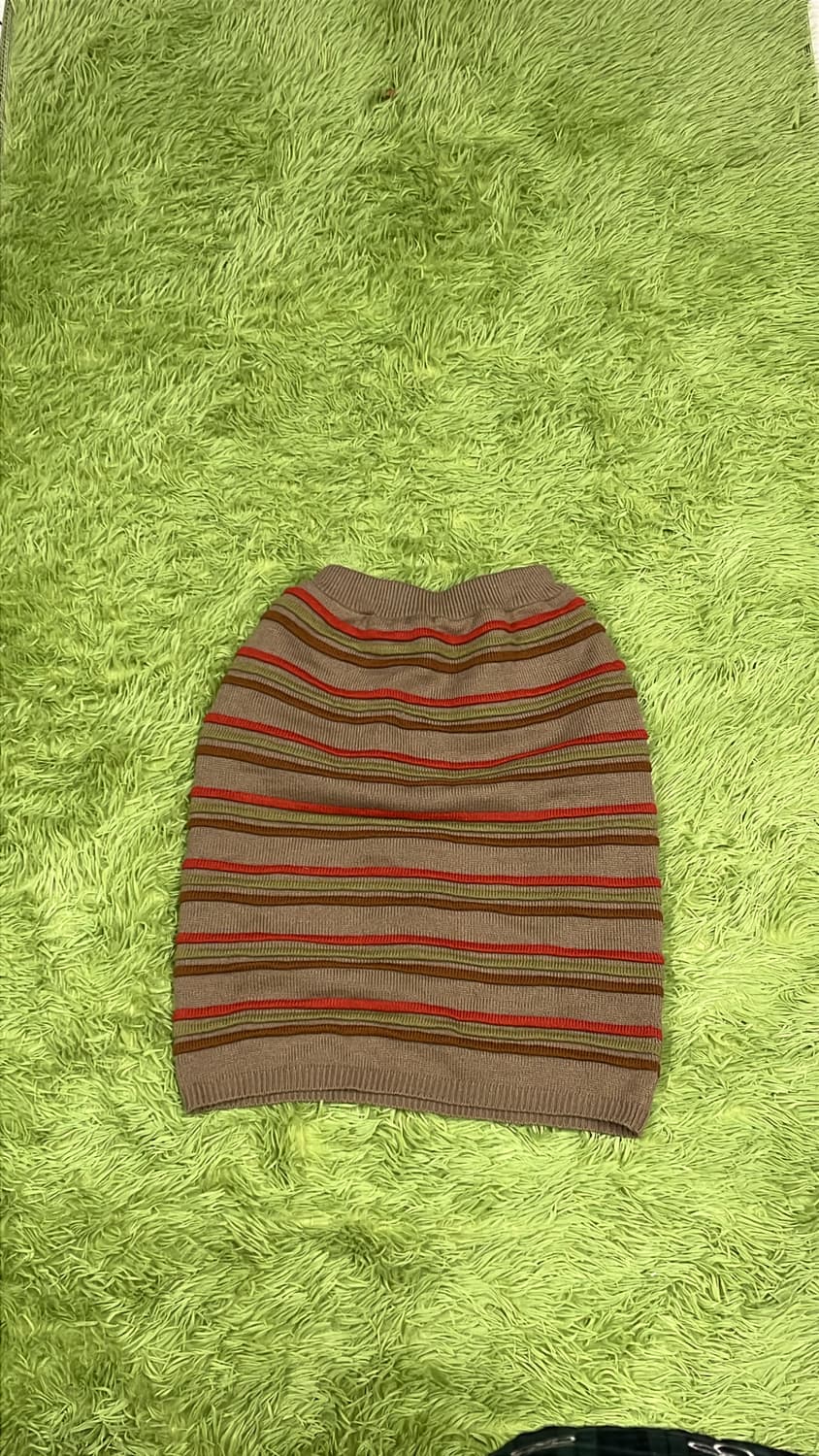 레이어드 스트라이프 미디 치마 밴딩 스커트 상품이미지1