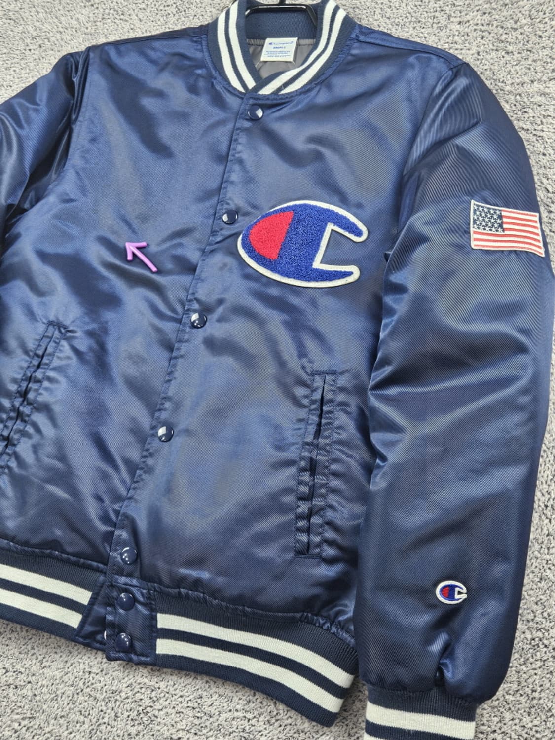 챔피온 빅로고 새틴 스타디움 바시티 자켓 ( S ) / 10546 상품이미지4