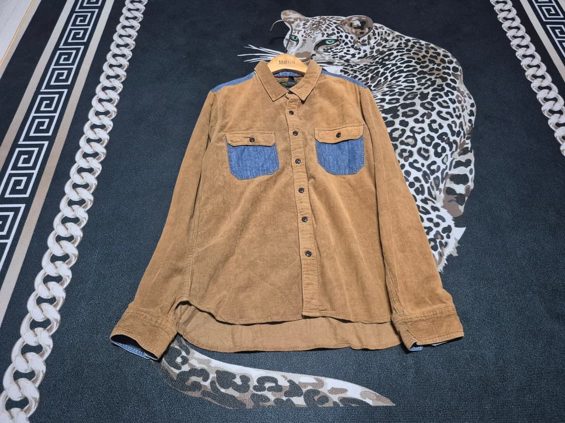 90's MASTERMIND 빈티지 데님 도킹 코듀로이 셔츠 상품이미지1