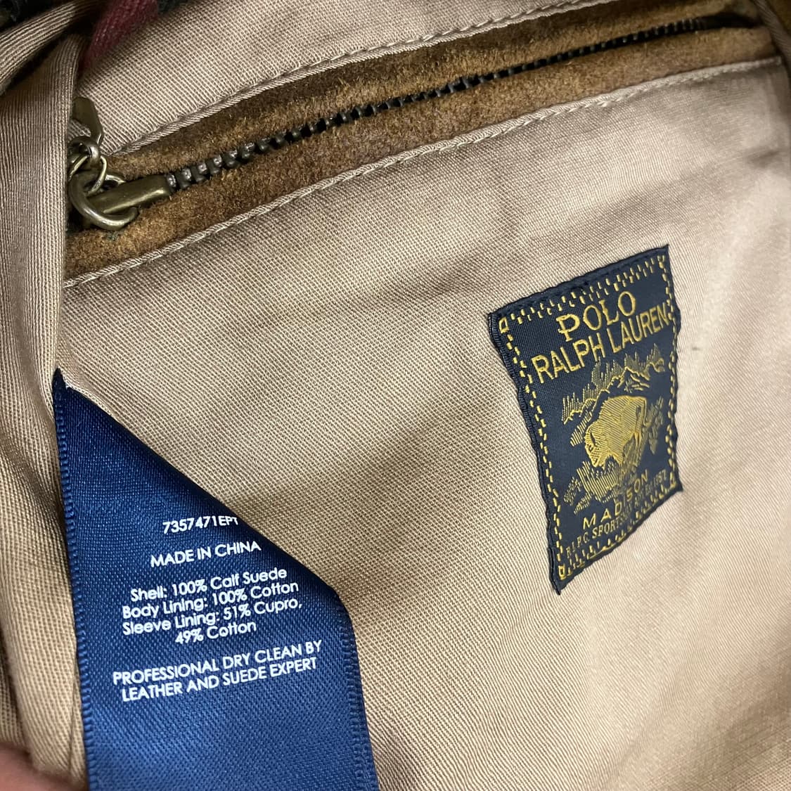 폴로 랄프로렌 스웨이드 송아지가죽 헌팅 자켓 L 상품이미지8
