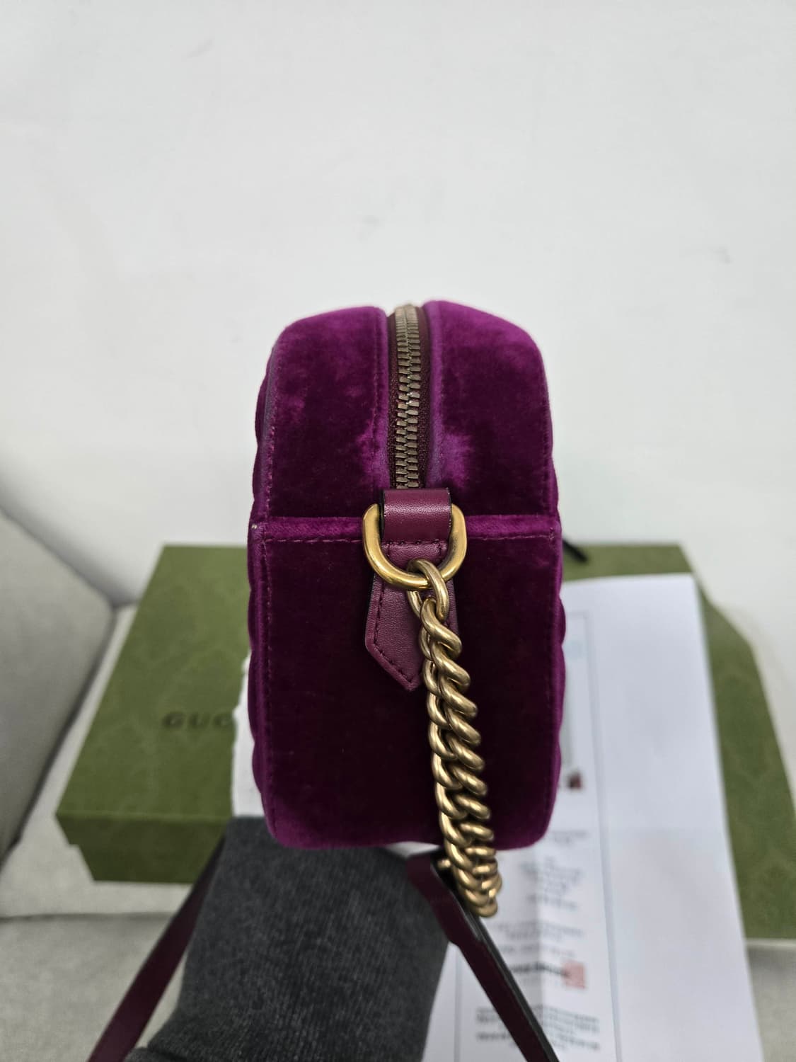 [보증서 정품] 구찌 마몬트 GG 벨벳 숄더백 상품이미지1
